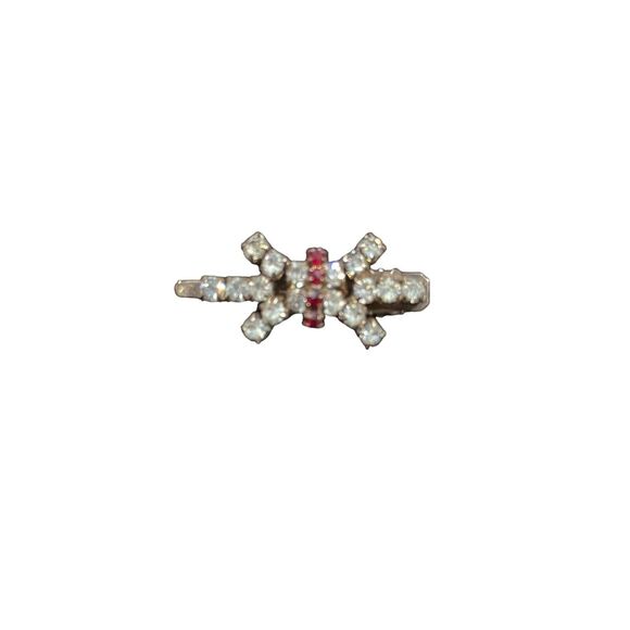 Unknown Jewelry - Vintage Women's Ribbon Style Rhinestones Brooch Pin Classic Elegance Collectible